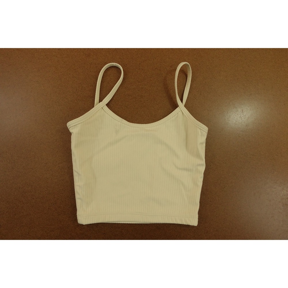 Werk Youth Size Large Ivory Rib Knit Pullover Cropped Tank Top New